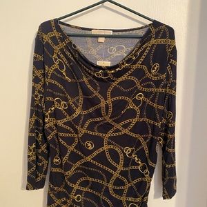 MK blouse MICHAEL KORS chain pattern FANCY top size XL